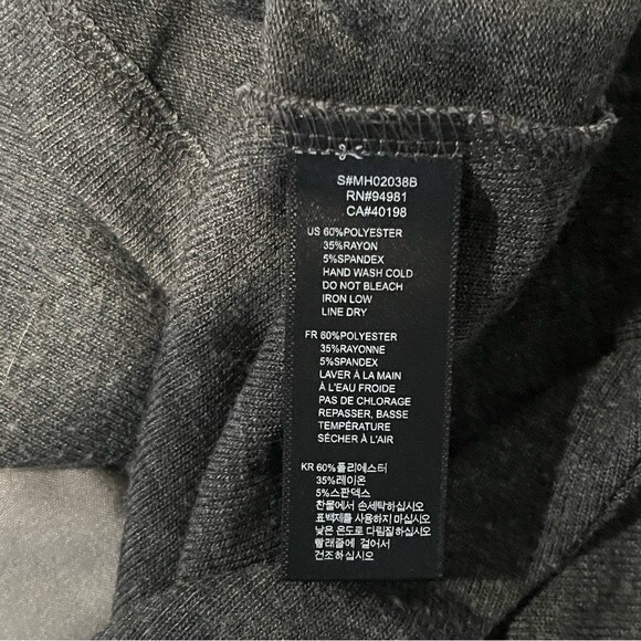 Forever 21 Charcoal Grey Open Front Draped Long Sleeve Cardigan Size Medium - Picture 6 of 6